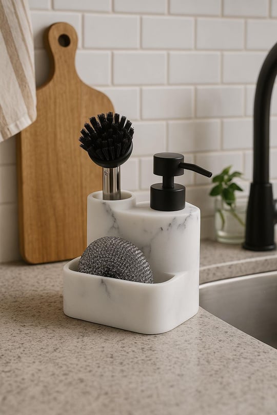 Kitchen Sink Polyresin Sıvı Sabunluk Fırçalıklı