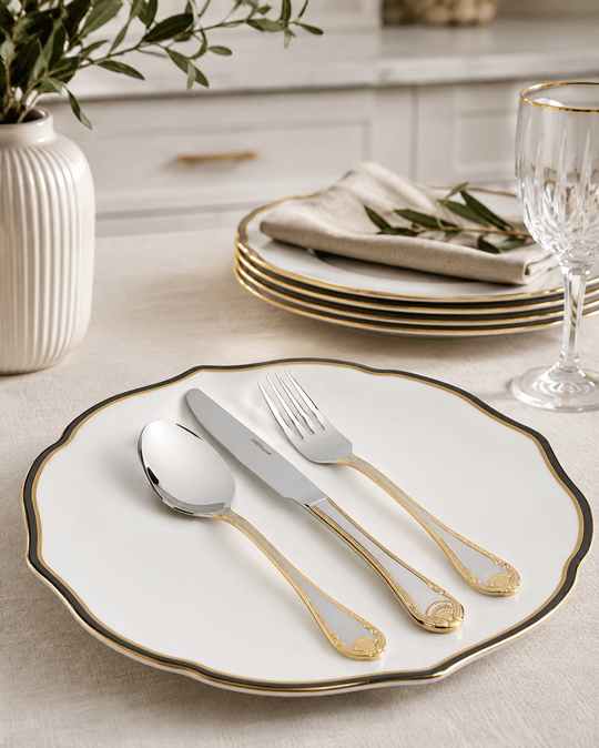 Mikasa Moor Bianca Gold-Mirror 90 Parça Çatal Kaşık Bıçak Seti