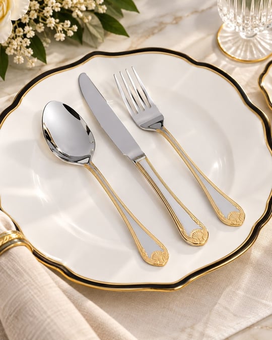 Mikasa Moor Bianca Gold-Mirror 90 Parça Çatal Kaşık Bıçak Seti