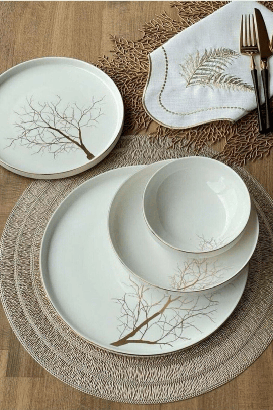 Modern Tree 24 Parça 6 Kişilik Yemek Takımı