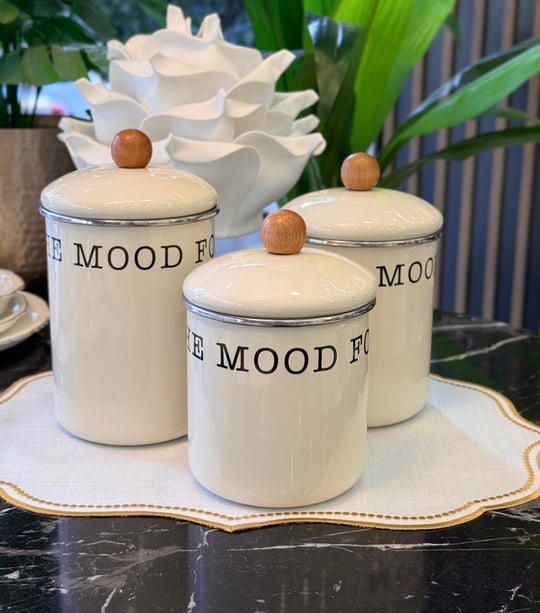 Mood Serisi Emaye 3'lü Kavanoz Silindir Büyük Boy