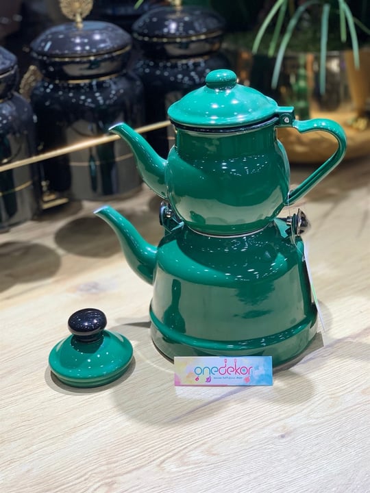Nostalji Emaye Çaydanlık Yeşil