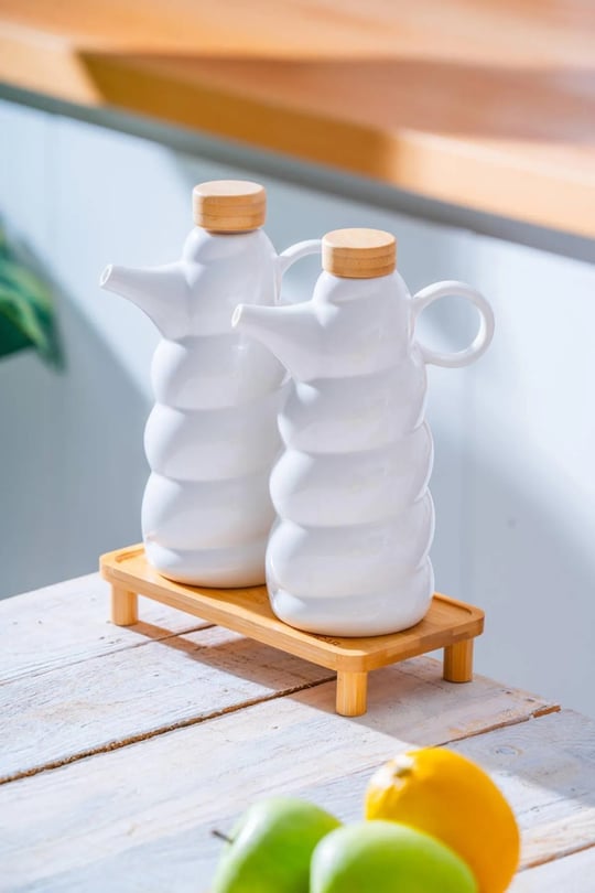 Pamira Bambu Standlı Yağlık & Sirkelik Seti - 600 ml
