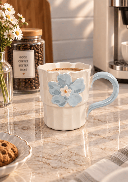 Petal Lüsterli İnci Porselen Kupa 360  ML