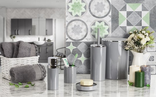 Primanova Lenox 5 Parça Banyo Seti Gri