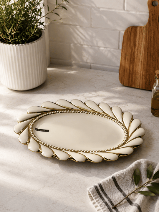 Royking Oval Sunum Tabağı - Gold