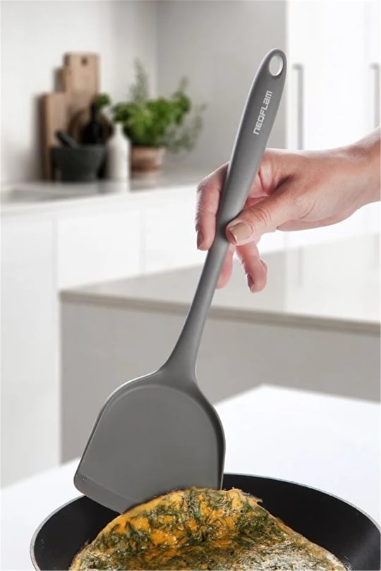 Silikon Geniş Spatula Gri