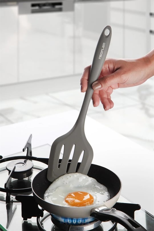 Silikon Izgaralı Spatula Gri