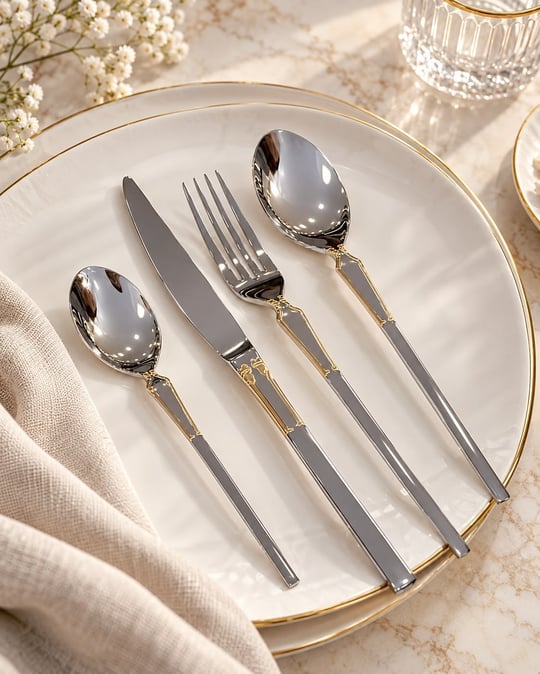 Vintage Charm Silver Gold 30prç Çkb Set