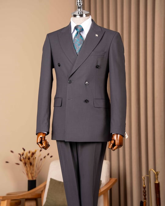 TerziAdemAltun İtalyan stil slim fit sivri yaka ceket pantolon