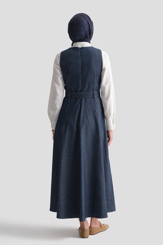 Denim Efektli Jile Lacivert