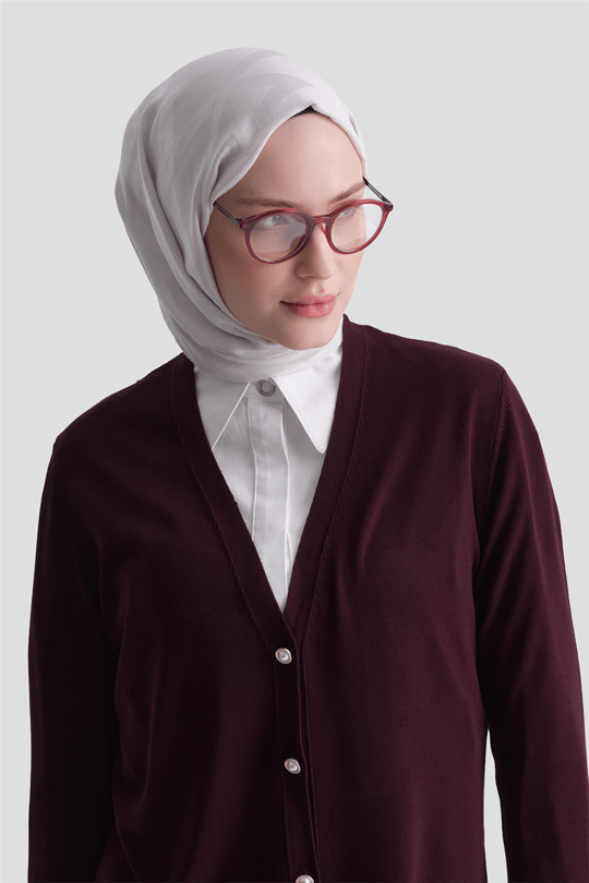 Basic Triko Hırka Bordo 