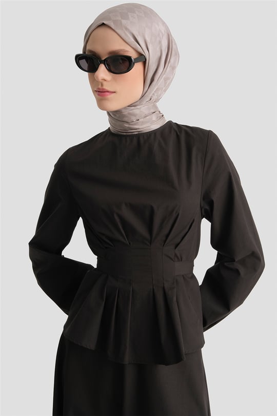 Bağlama Detaylı Takım Siyah