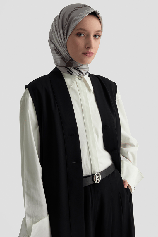 Düğmeli Oversize Yelek Siyah 