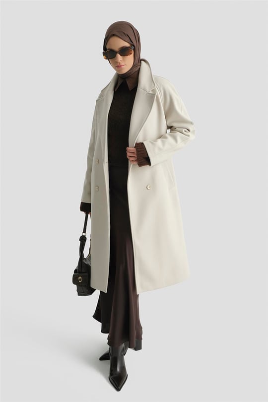 Armine Kaşe Kaban 25KD2601 Krem 