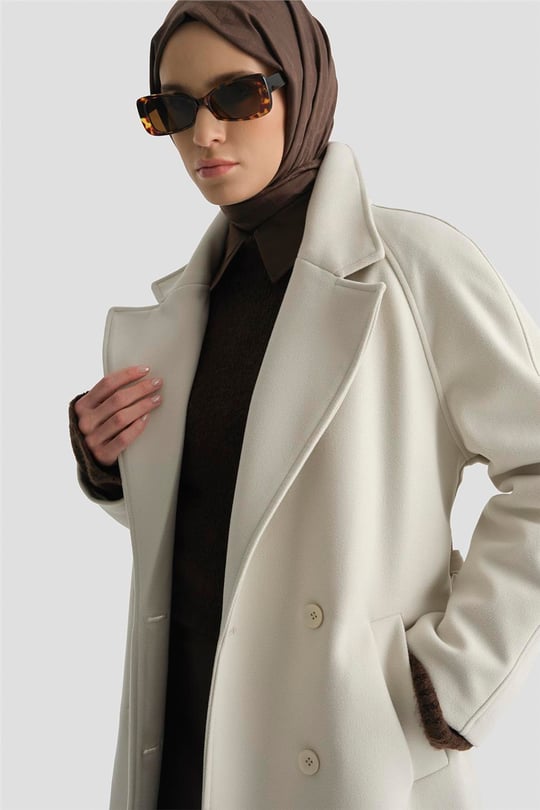 Armine Kaşe Kaban 25KD2601 Krem 