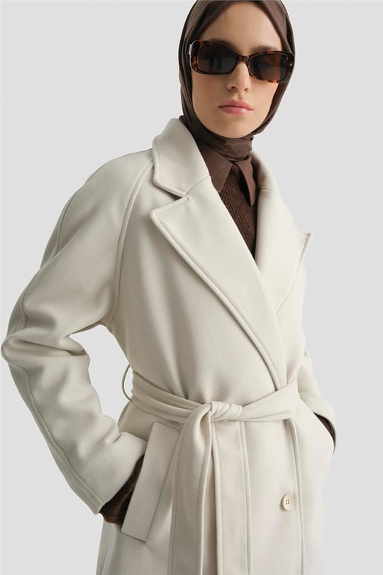 Armine Kaşe Kaban 25KD2601 Krem 