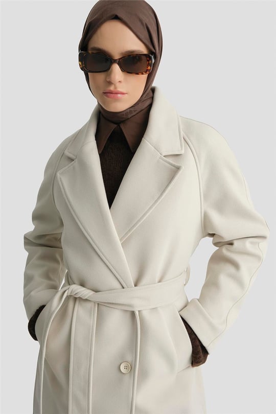 Armine Kaşe Kaban 25KD2601 Krem 