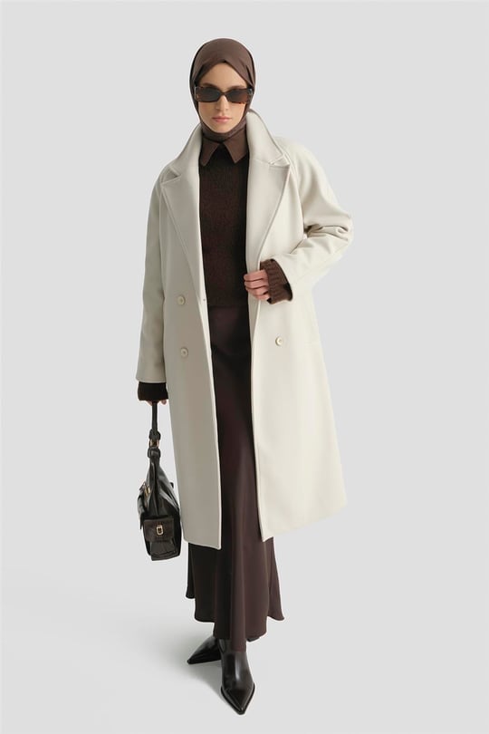 Armine Kaşe Kaban 25KD2601 Krem 