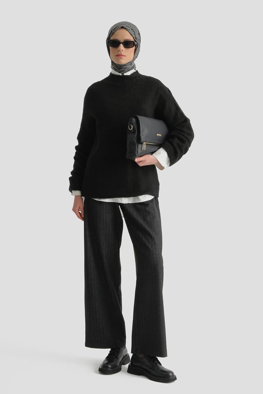 Armine Düz Triko 25KD6001 Siyah