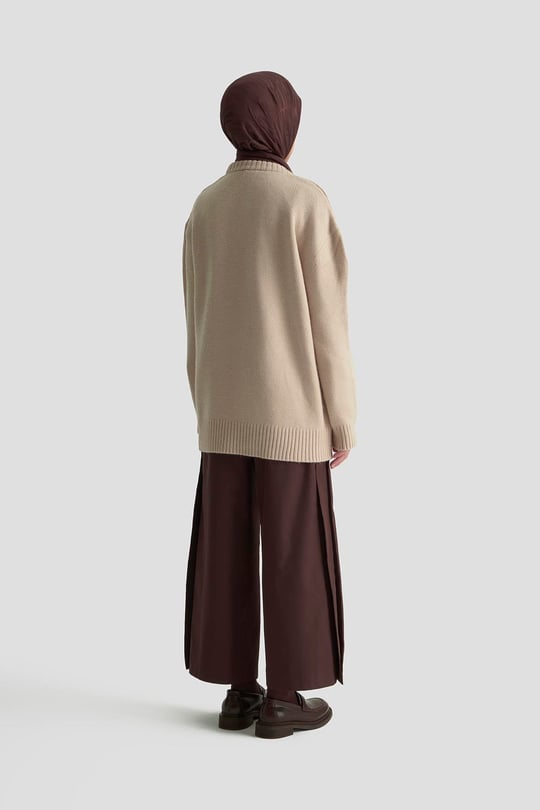 Armine İşleme Detaylı Kazak 25KD6003 Bej