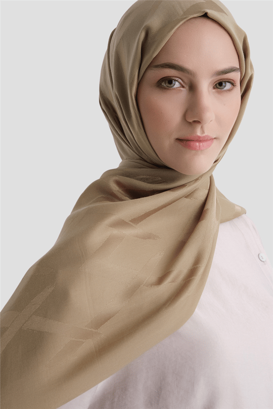 Armine Lyocell Naia Zikzak Desen Şal  1- 76 Çöl Kumu
