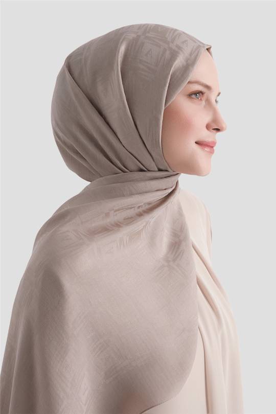 Armine Lyocell Naia Kare Monogram Şal 6 07 Vizon