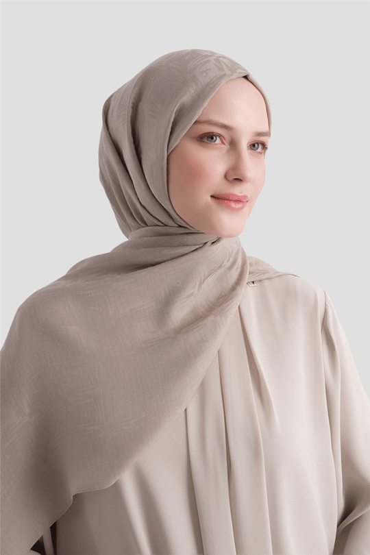 Armine Lyocell Naia Kare Monogram Şal 6 07 Vizon
