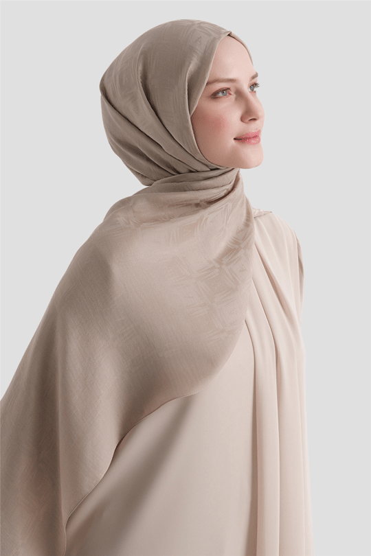 Armine Lyocell Naia Kare Monogram Şal 6 07 Vizon