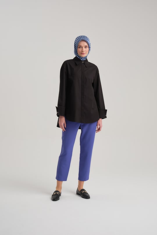Armine Yüksek Bel Havuç Pantolon Ort2518 Saks | Armine
