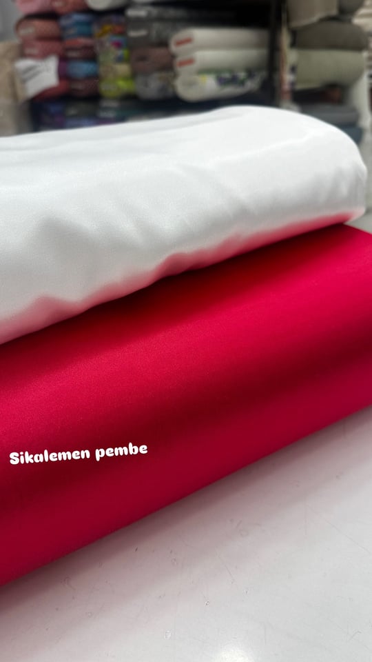 Parlak Pamuk Saten Sikalamen Pembe