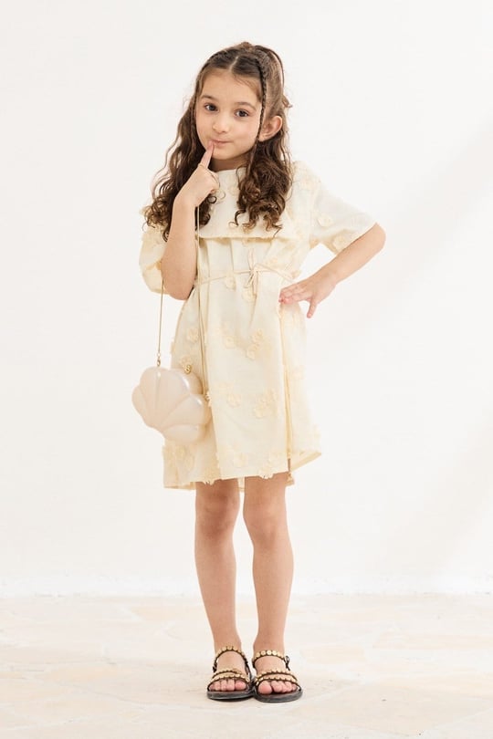 Brode Yaka Detaylı Elbise - Butter Yellow