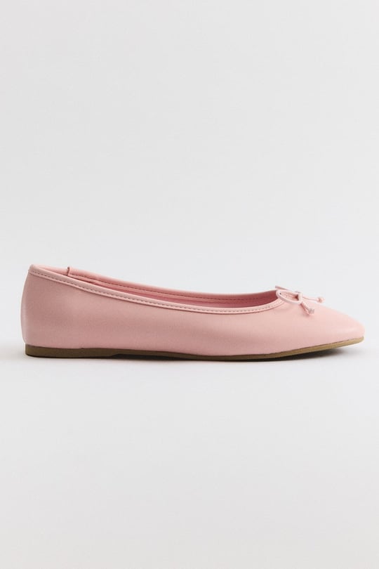 Fiyonklu Deri Mat Babet - Pembe