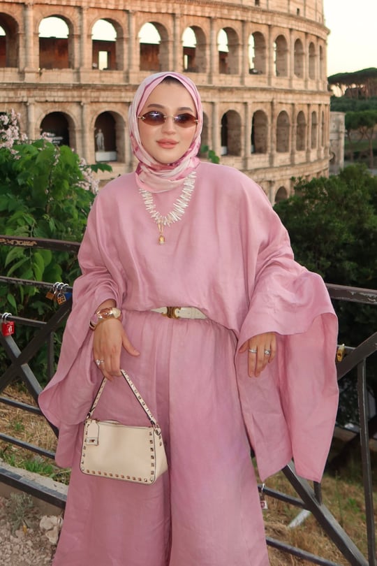 Sabriella Keten Panço Bluz - Pembe