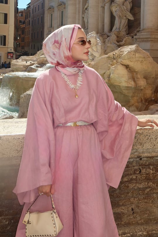 Sabriella Keten Panço Bluz - Pembe