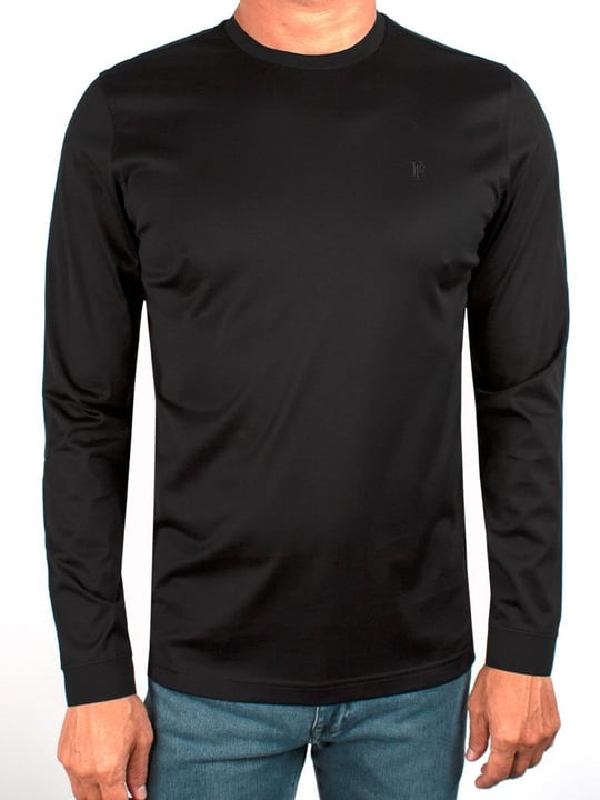 Crew Neck Long Sleeve Mercerized Jersey T-Shirt
