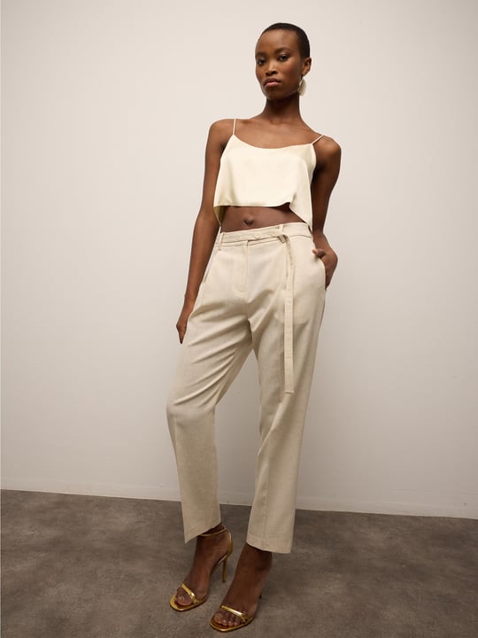 Faux leather trousers Color beige - RESERVED - 1791C-08X