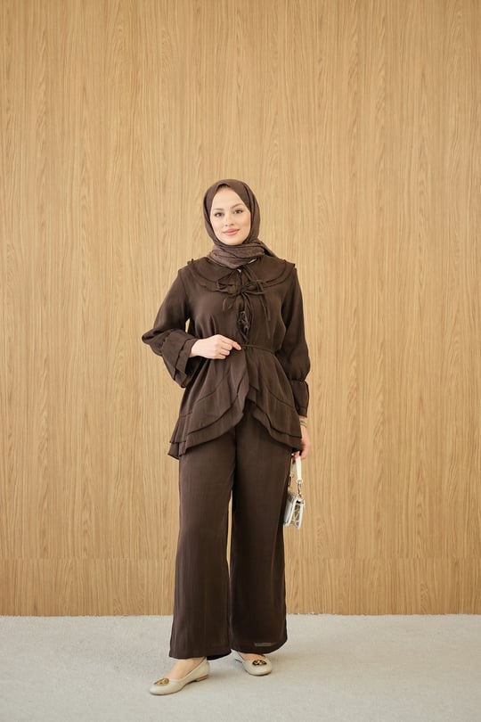 Bel Bağlamalı Takım Kahverengi