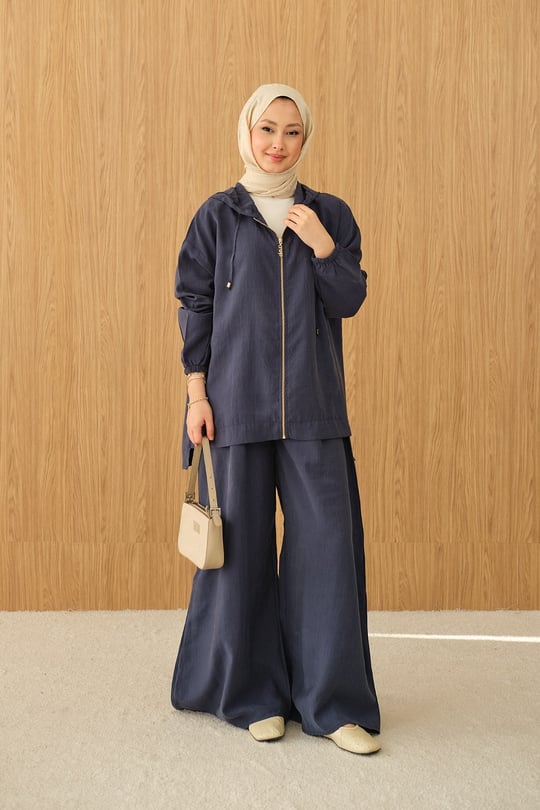 Bol Paça Fermuarlı Takım Lacivert