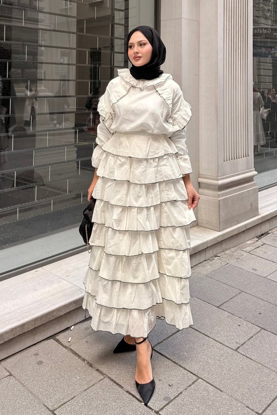 Kat Kat Vual Etekli Takım Bej