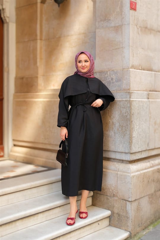 Lovise Rüzgarlık Elbise Siyah