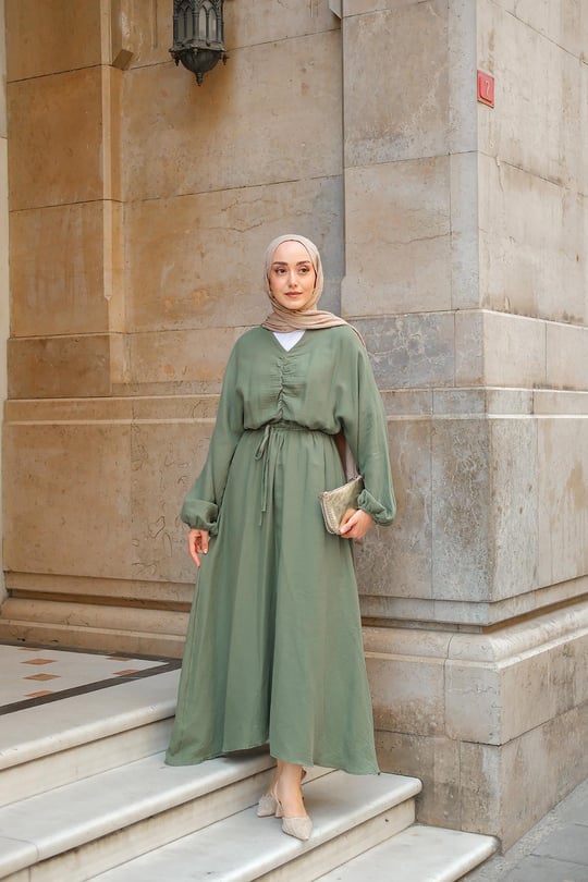 Olivia Elbise Haki Yeşil
