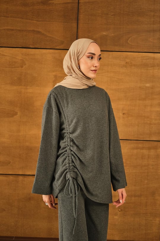 Yandan Biyeli İkili Takım Antrasit