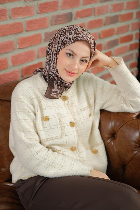 Yonca Soft Eşarp Kahverengi