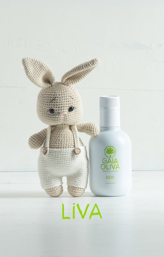 KIDS Çocuklara Özel Zeytinyağı ve El Yapımı Liva Amigurumi Tavşan Seti