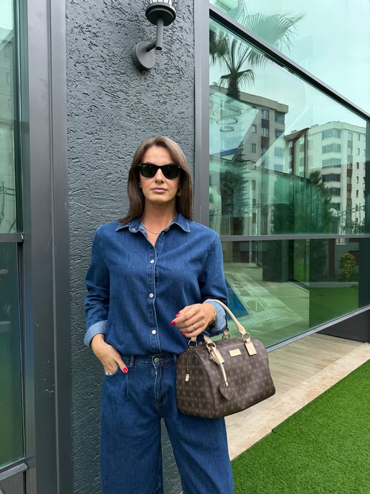 QULOVEYENİ GELENLERSlouchy Jeanlı Denim Takım