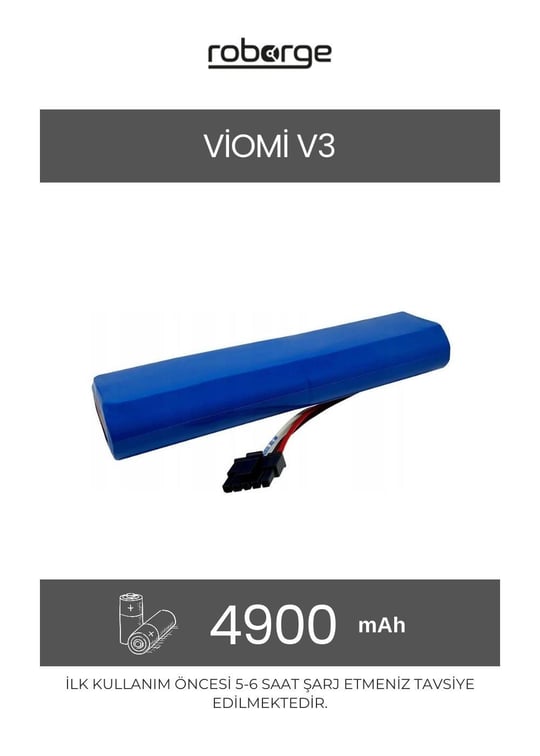 Viomi V3 Robot Süpürge Uyumlu Batarya 4900 mAh - Muadil Ürün