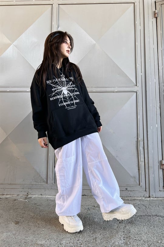 Spider Web Oversize Sweatshirt