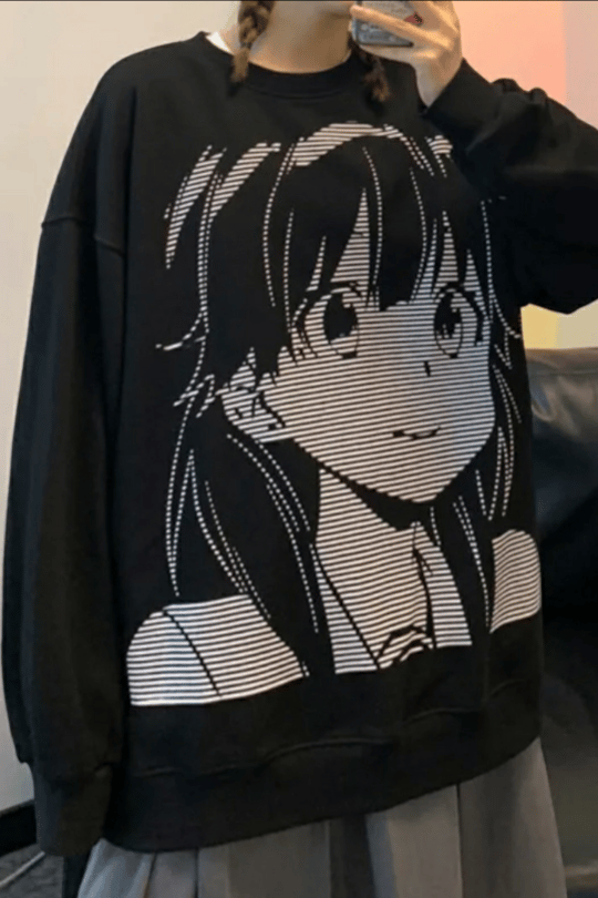 Anime Girl Couple Sweatshirt Urununu Hemen ncele