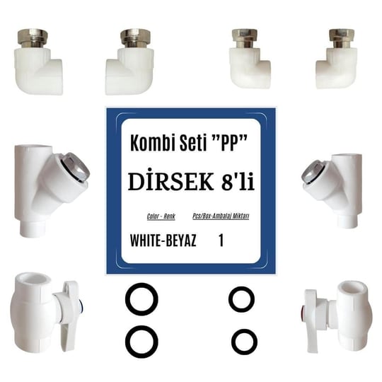 Kalde Hazır Kombi Seti - Dirsekli Kombi Alt Bağlantı Filitre